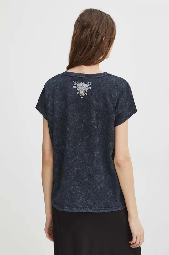 szary T-shirt bawełniany damski z kolekcji Zodiak - Baran kolor szary