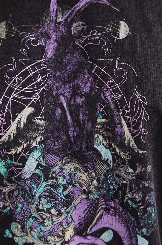 T-shirt bawełniany damski z kolekcji Zodiak - Koziorożec kolor szary