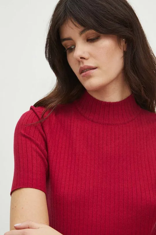 T-shirt damski sweterkowy kolor różowy Damski