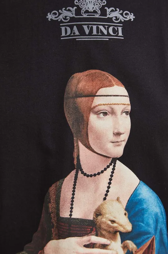 T-shirt bawełniany damski z kolekcji Eviva L'arte kolor czarny