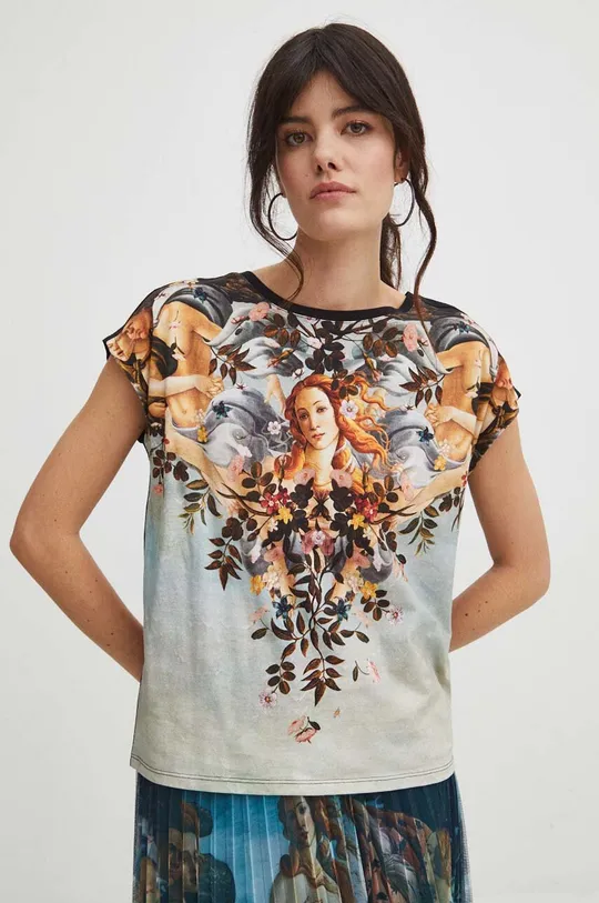 Bavlnené tričko dámske z kolekcie Eviva L'arte viac farieb viacfarebná