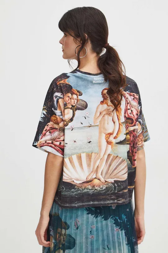 multicolor T-shirt bawełniany damski z kolekcji Eviva L'arte kolor multicolor