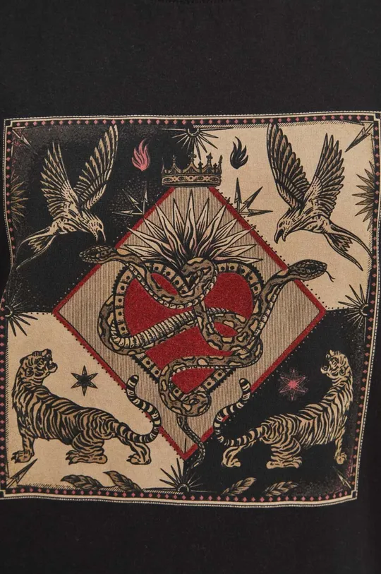 Bavlnené tričko dámske z kolekcie Love Alchemy čierna farba Dámsky