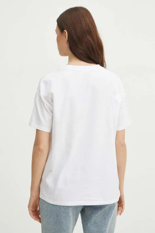 Bavlnené tričko dámske s elastanom z kolekcie Deň mačiek biela farba <p>95 % Bavlna, 5 % Elastan</p>