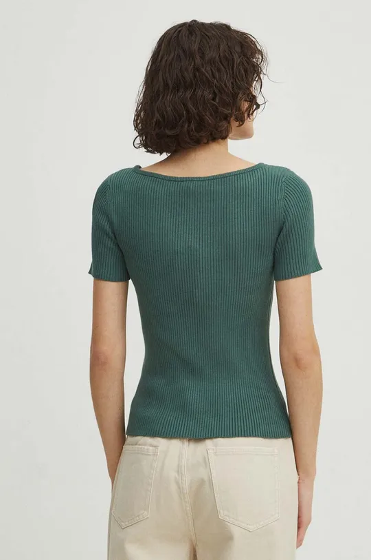 T-shirt damski sweterkowy kolor zielony 70 % Wiskoza, 30 % Poliamid