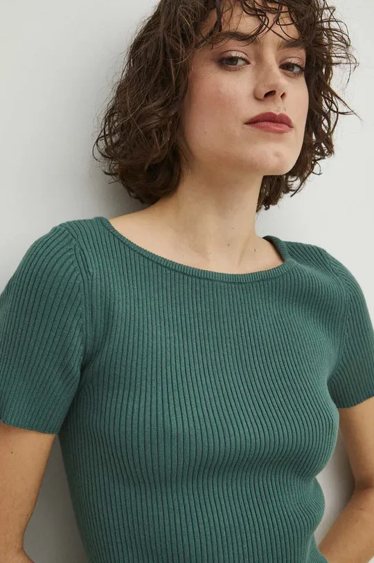 zelená Tričko dámske sveterové zelená farba