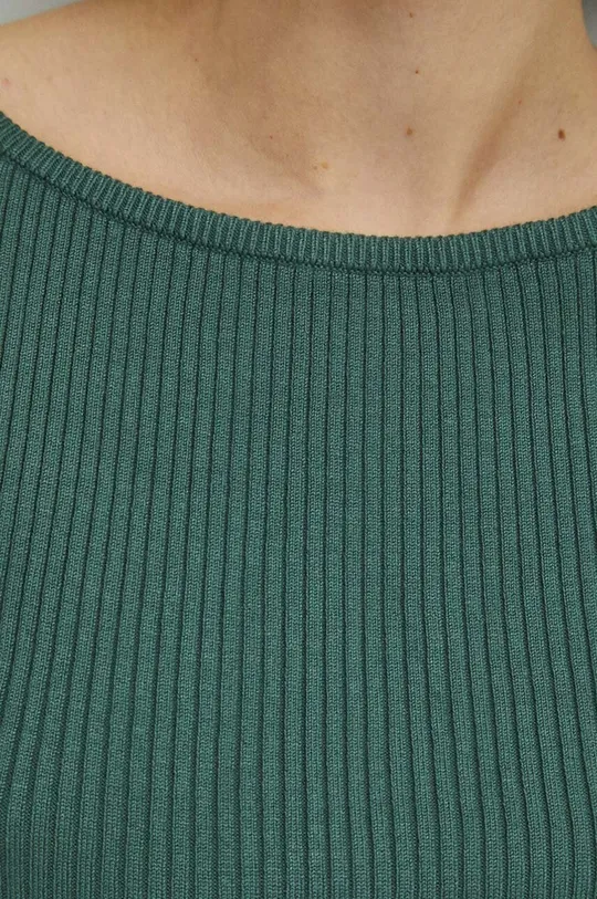 T-shirt damski sweterkowy kolor zielony Damski