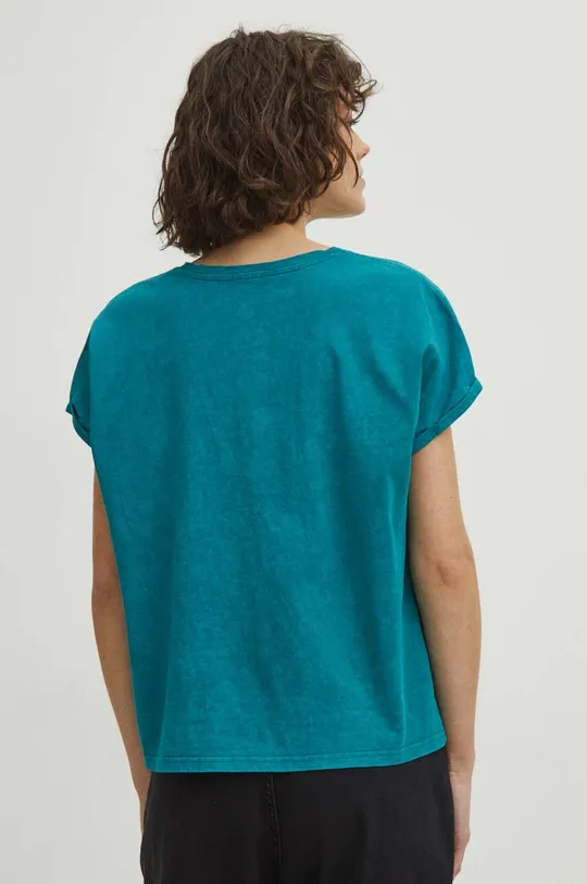 turkusowy T-shirt bawełniany damski by Kasia Wysocka – TerraKata, Grafika Polska kolor zielony