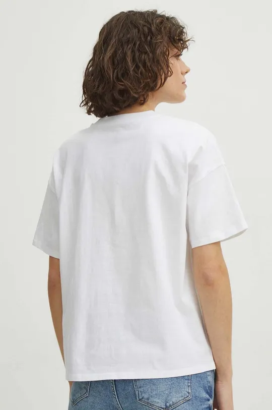 bílá Bavlněné tričko dámské z kolekce Graphics Series bílá barva