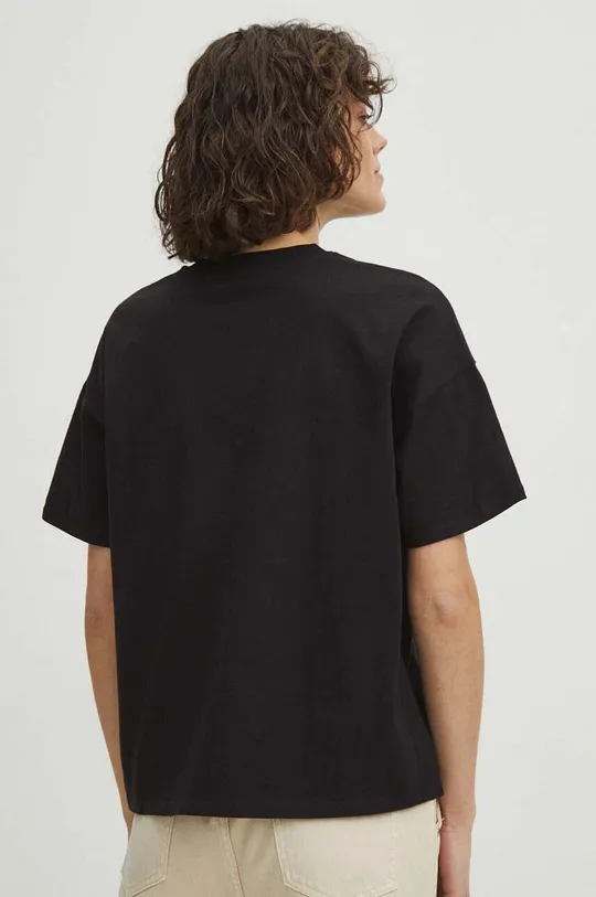 černá Bavlněné tričko dámské z kolekce Graphics Series černá barva