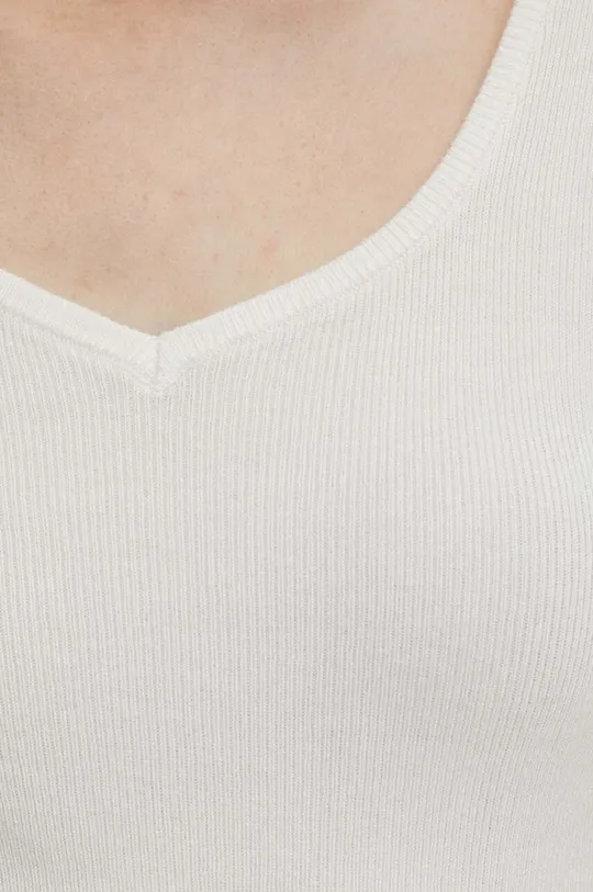 T-shirt damski sweterkowy kolor beżowy Damski