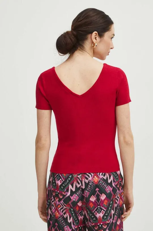T-shirt damski sweterkowy kolor różowy 80 % Wiskoza, 20 % Poliamid