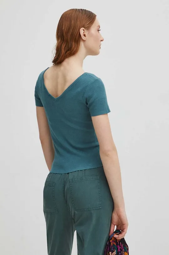 Tričko dámske sveterové zelená farba <p>80 % Viskóza, 20 % Polyamid</p>