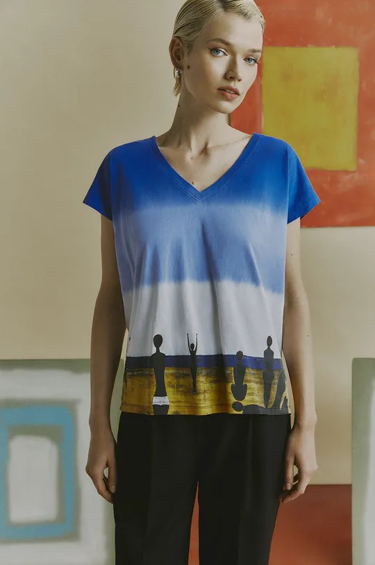 viacfarebná Bavlnené tričko dámske z kolekcie Jerzy Nowosielski x Medicine viac farieb Dámsky
