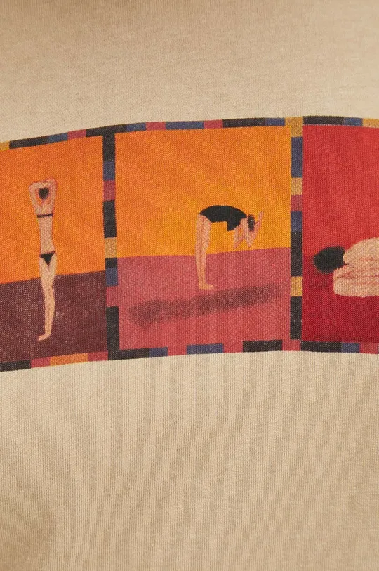 T-shirt bawełniany damski z kolekcji Jerzy Nowosielski x Medicine kolor beżowy
