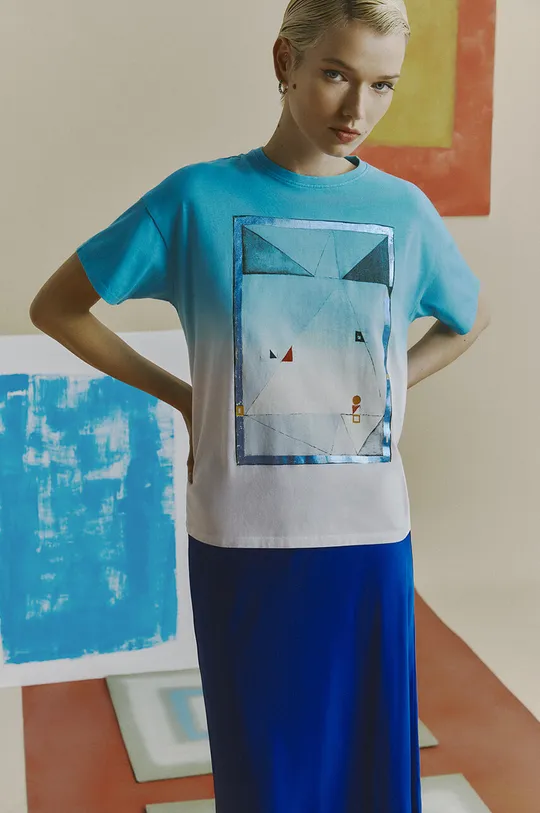 viacfarebná Bavlnené tričko dámske z kolekcie Jerzy Nowosielski x Medicine viac farieb Dámsky