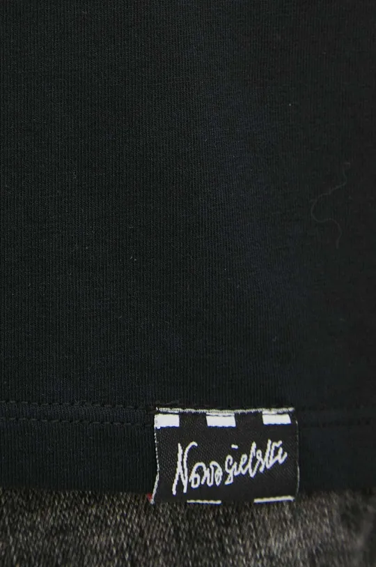 T-shirt bawełniany damski z domieszką elastanu z kolekcji Jerzy Nowosielski x Medicine kolor czarny