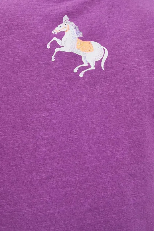 T-shirt bawełniany damski z nadrukiem z kolekcji Jane Tattersfield x Medicine kolor fioletowy
