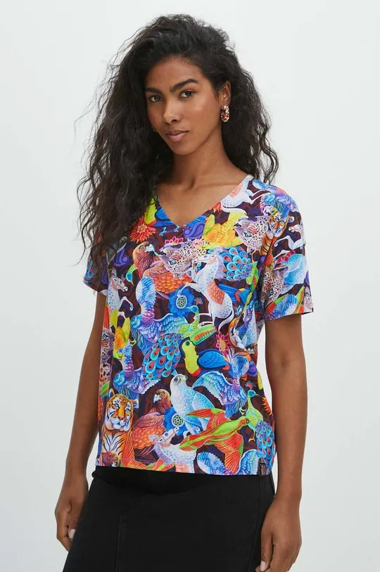 T-shirt bawełniany damski z kolekcji Jane Tattersfield x Medicine kolor multicolor multicolor