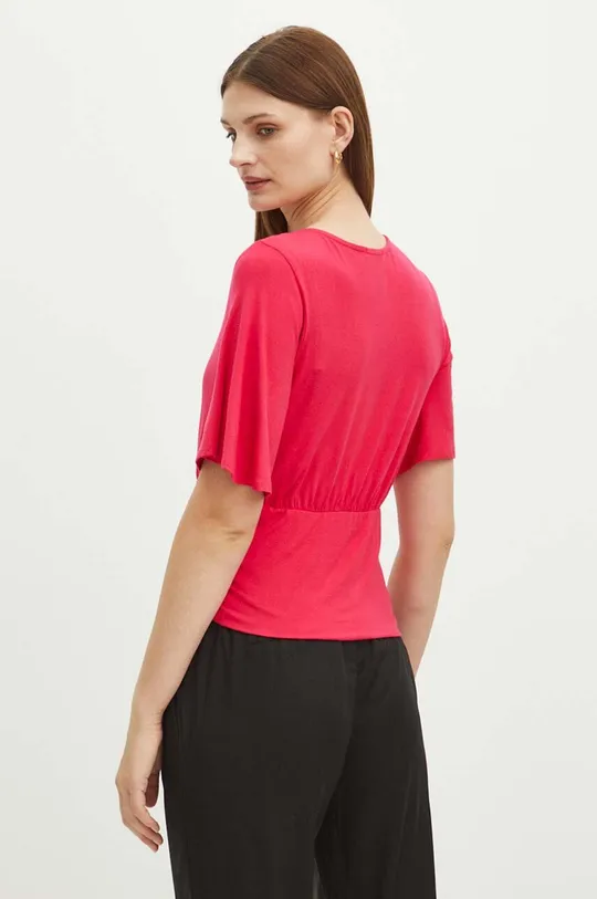 Tričko dámske s prímesou elastanu ružová farba <p>95 % Viskóza, 5 % Elastan</p>