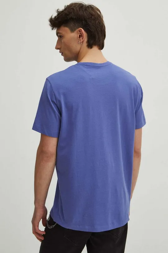 T-shirt bawełniany męski z domieszką elastanu gładki kolor fioletowy 95 % Bawełna, 5 % Elastan