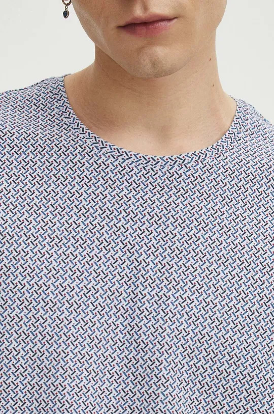 Bavlnené tričko pánske s elastanom modrá farba Pánsky