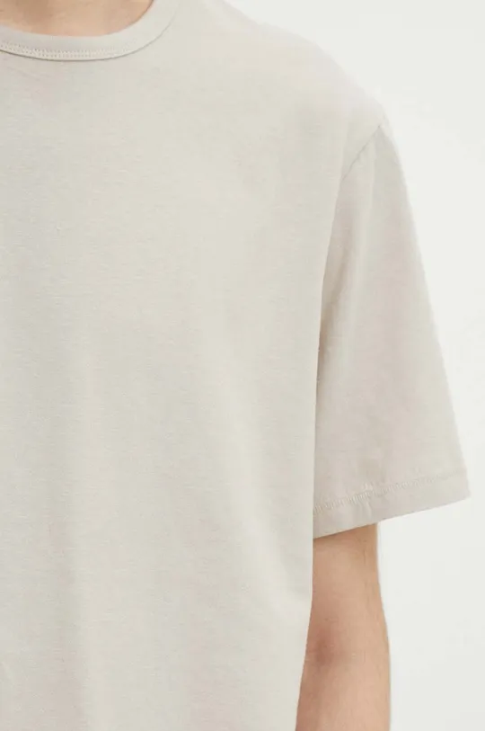 Bavlnené tričko pánsky béžová farba Pánsky