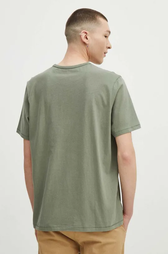 Bavlnené tričko pánsky zelená farba 100 % Bavlna