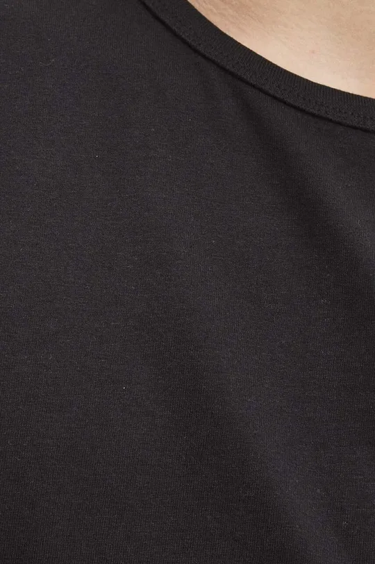T-shirt bawełniany męski gładki kolor czarny Męski
