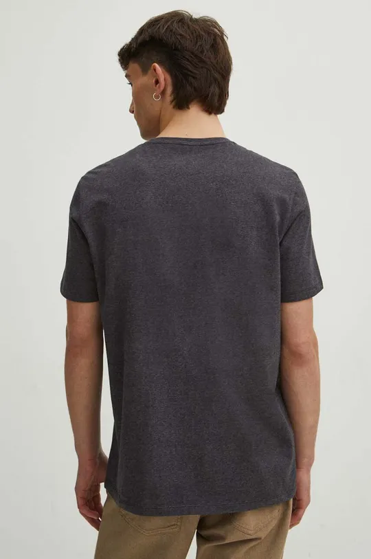 T-shirt bawełniany męski z domieszką elastanu kolor czarny 98 % Bawełna, 2 % Elastan