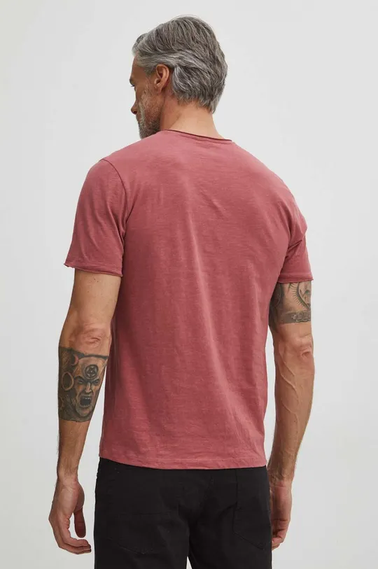 T-shirt bawełniany męski gładki kolor fioletowy 100 % Bawełna