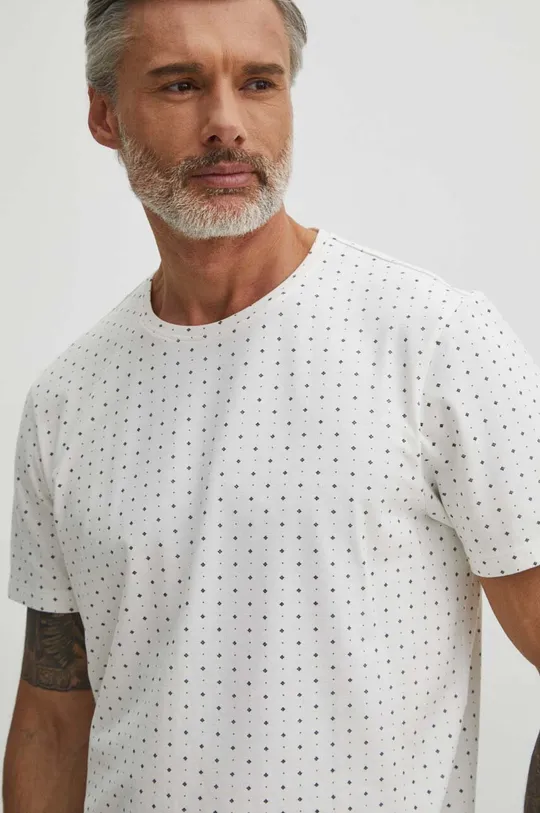 béžová Bavlnené tričko pánske zo štruktúrneho úpletu béžová farba