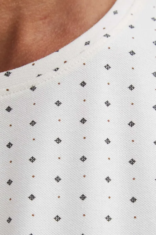 Bavlnené tričko pánske zo štruktúrneho úpletu béžová farba Pánsky