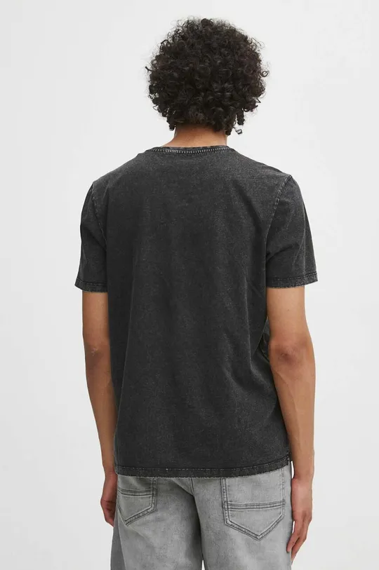 Odzież T-shirt bawełniany męski z efektem sprania kolor szary RS24.TSM072 szary