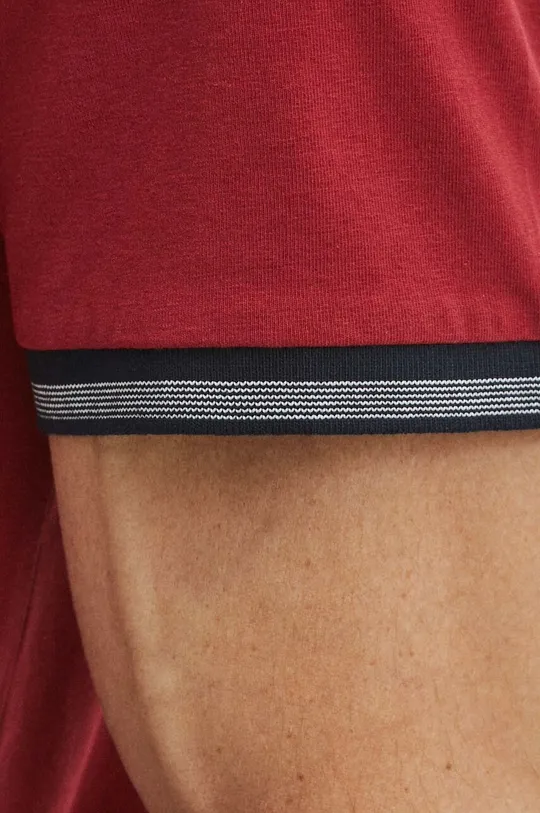 T-shirt bawełniany męski z domieszką elastanu gładki kolor czerwony Męski