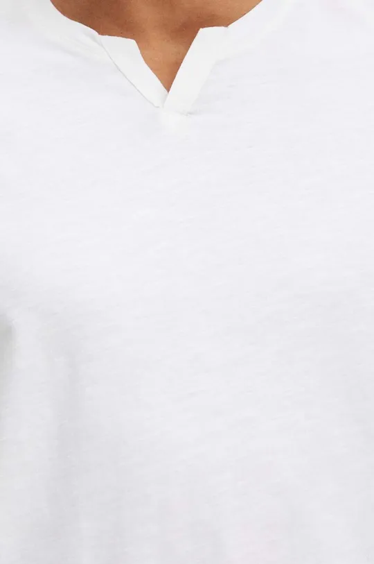 T-shirt bawełniany męski gładki kolor biały Męski