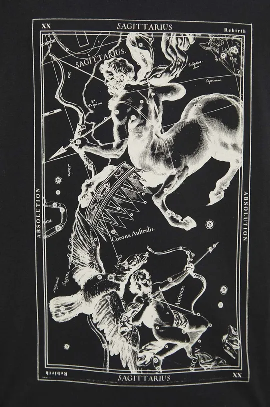 T-shirt bawełniany męski z kolekcji Zodiak - Strzelec kolor szary