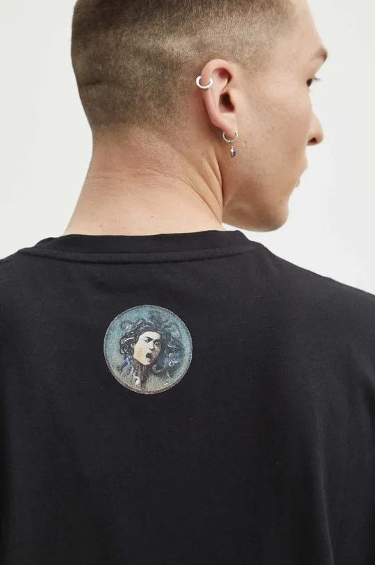 T-shirt bawełniany męski z domieszką elastanu z kolekcji Eviva L'arte kolor czarny