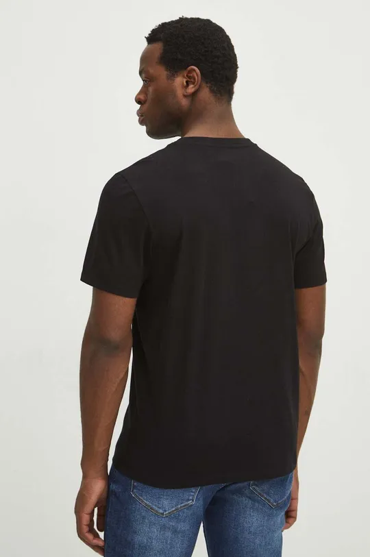 Bavlnené tričko pánsky čierna farba 100 % Bavlna