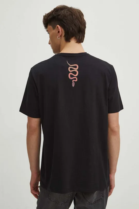 černá Bavlněné tričko pánské s elastanem z kolekce Graphics Series černá barva