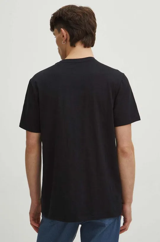 čierna Bavlnené tričko pánske s elastanom z kolekcie Graphics Series čierna farba