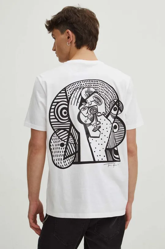 T-shirt bawełniany męski by Kasia Wysocka – TerraKata, Grafika Polska kolor biały biały