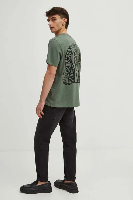 zelená Bavlněné tričko pánské z kolekce Graphics Series zelená barva
