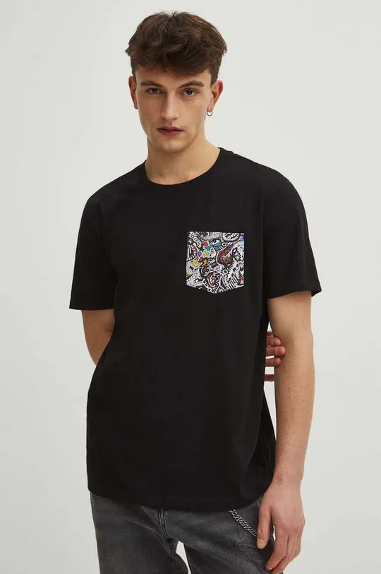 Bavlněné tričko pánské z kolekce Graphics Series černá barva černá