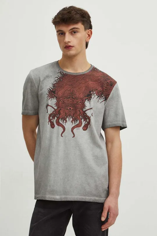 Bavlněné tričko pánské z kolekce Graphics Series šedá barva Pánský