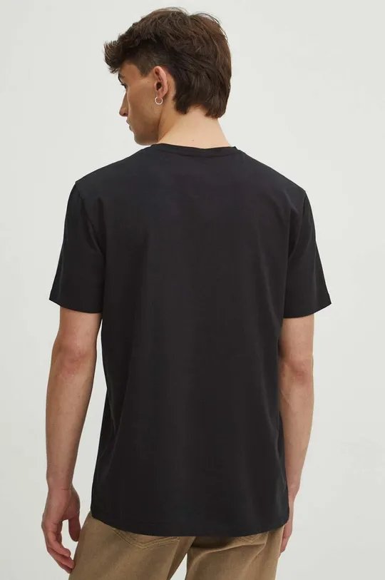 černá Bavlněné tričko pánské s elastanem z kolekce Graphics Series černá barva
