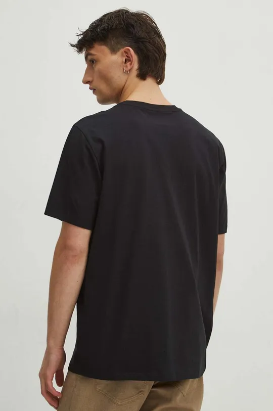 čierna Bavlnené tričko pánske s elastanom z kolekcie Graphics Series čierna farba