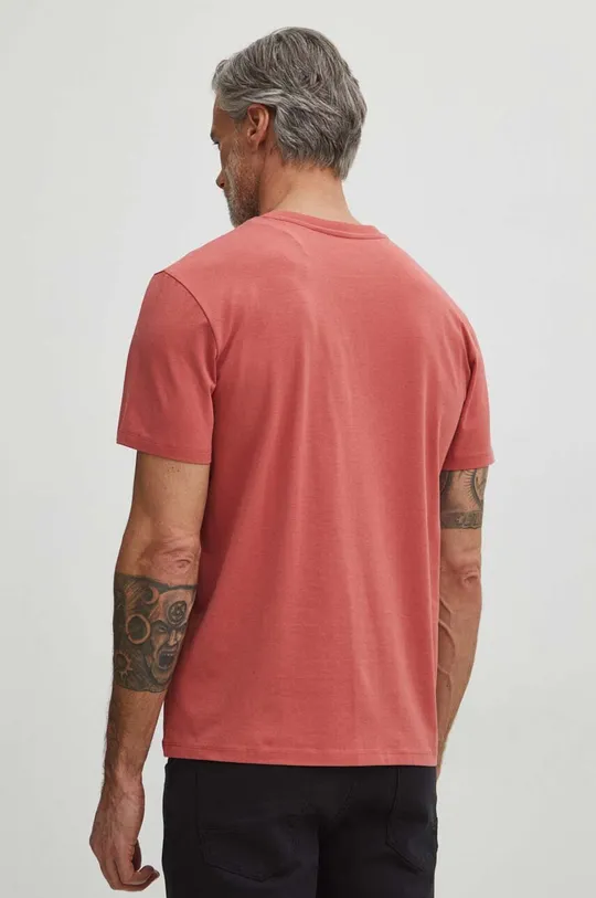 T-shirt bawełniany męski z domieszką elastanu kolor fioletowy 95 % Bawełna, 5 % Elastan