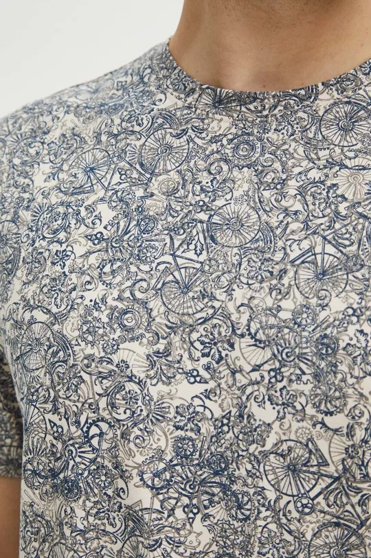 Bavlnené tričko pánsky béžová farba Pánsky