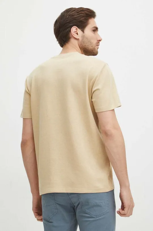 T-shirt bawełniany męski z nadrukiem kolor beżowy <p>100 % Bawełna</p>